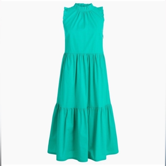 J Crew 00 green dress - Picture 2 of 2